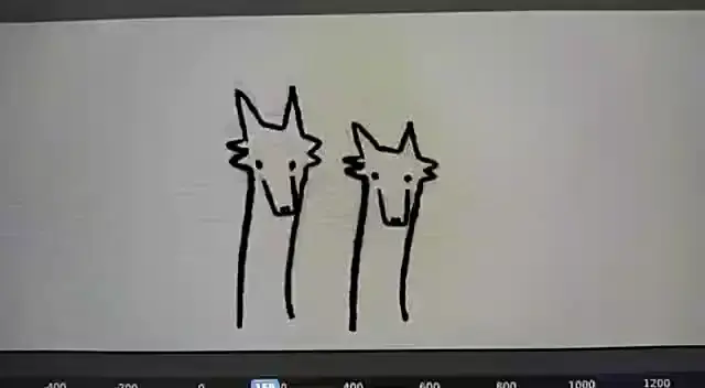 Illustration of 2 cute dogs bouncing