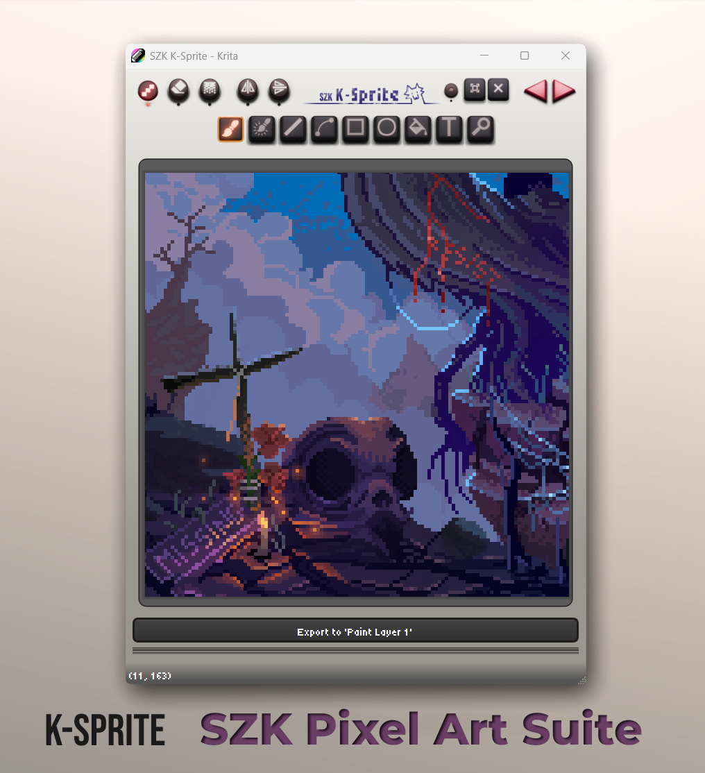 Cover image for the article 'SZK Krita Pixel Art Suite'